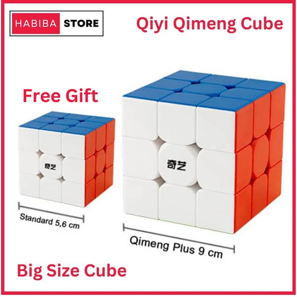 Qiyi Qimeng Plus 3x3 Speed Cube - Stickerless Design, 90mm x 90mm, Qiyi Warrior S, High Performance Educational Puzzle Toy