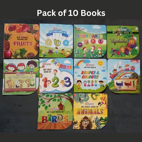 Set of 10 Pre-School Books for Kids - Early Learning Reading Material for Children | Durable and Engaging Books