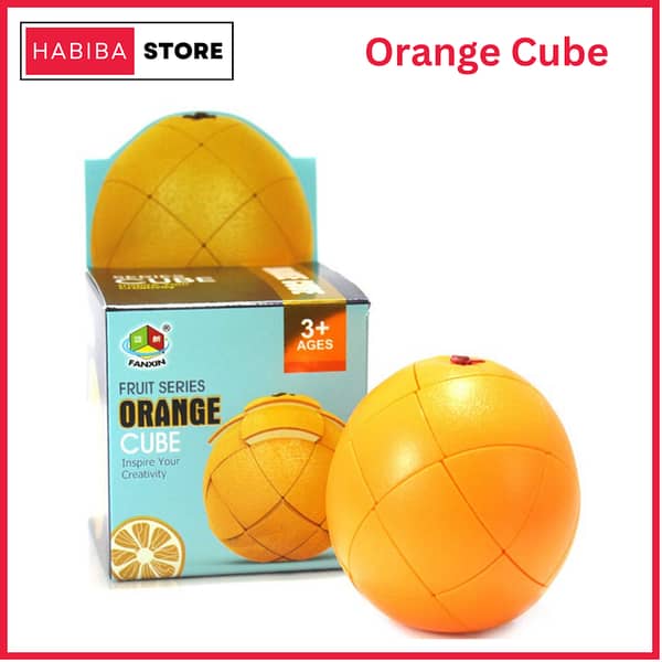 Rubik's Cube Fruits Series - Orange Shape Magic Cube for Kids, Stickerless Design