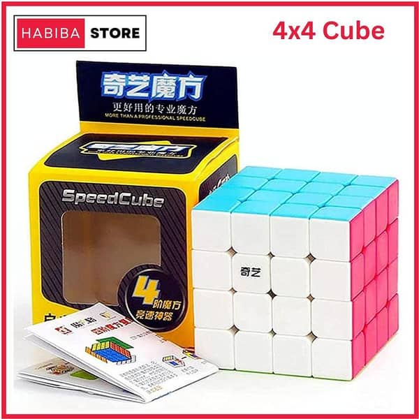 Qiyi 4x4 Stickerless Rubik's Cube - High-Speed Puzzle for Education and Fun