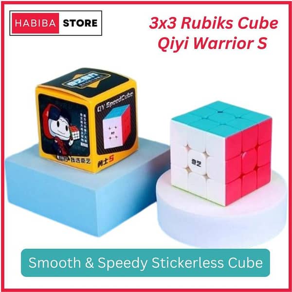 Qiyi Warrior S 3x3 Stickerless Rubik's Cube - Fast Speed Magic Cube for Puzzles and Educational Fun