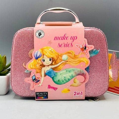 Kids 2-in-1 Unicorn Makeup Kit Toy, Safe Cosmetics Box for Creative Play, Ideal Gift for Girls
