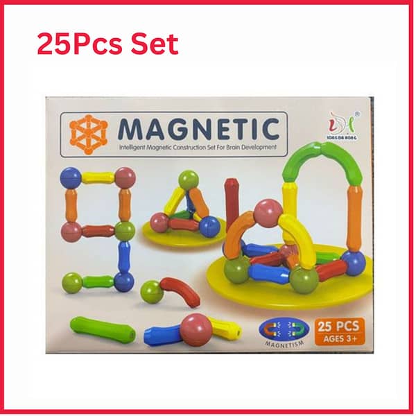 Kids Magnetic Building Blocks Set - Montessori Educational Toy for Early Learning with Magnetic Sticks and Various Piece Options