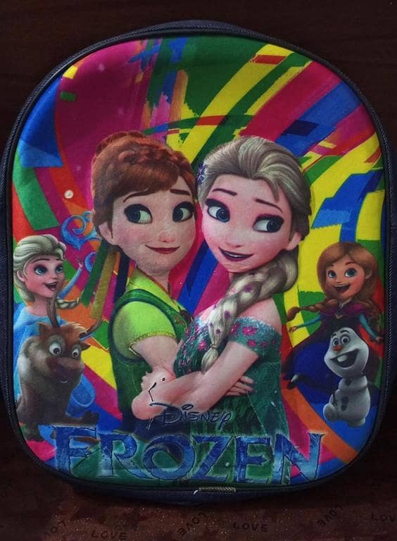 Cartoon Emboss School Bag for Kids - Suitable for Playgroup to Grade 1 with Single Zip Compartment