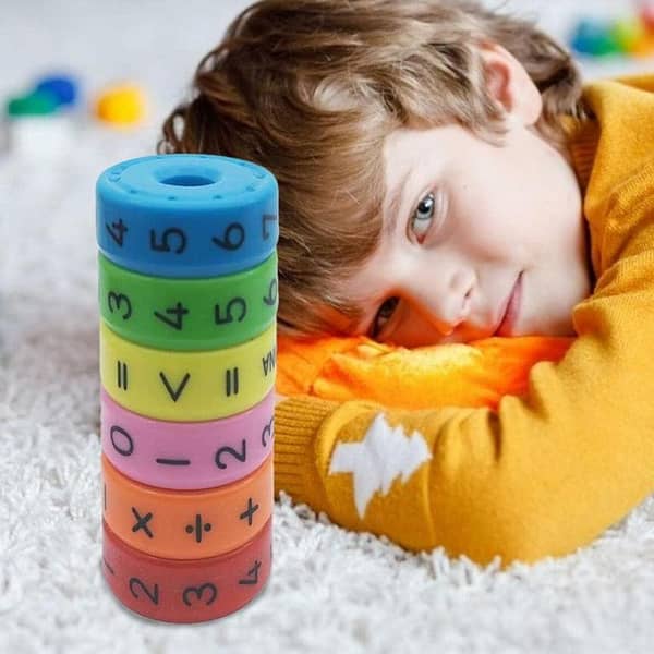 Kids Math Magnetic Wheel Toy - Educational Intelligence Builder Cube