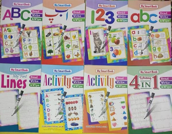 Write and Wipe Reusable Book Set with Marker - Erasable Activity Books for Early Learning - Interactive Educational Resources for Children