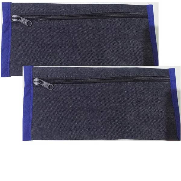 Set of 2 Jeans Material Stationery Pouches for School, College, and University