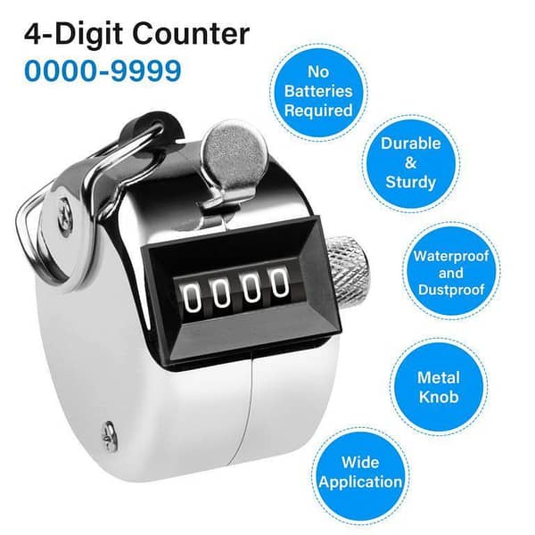 Zikar Tasbeeh 4-Digit Tally Counter - 1 Piece - Plastic Material - Ramzan Gift Pack