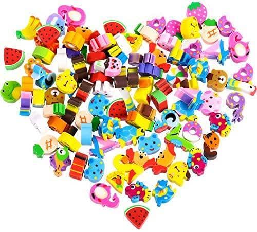 36 Colorful Animal Mini Erasers for Kids - Cake Designs Ideal for Party Favors, Homework Rewards, and Gift Filling