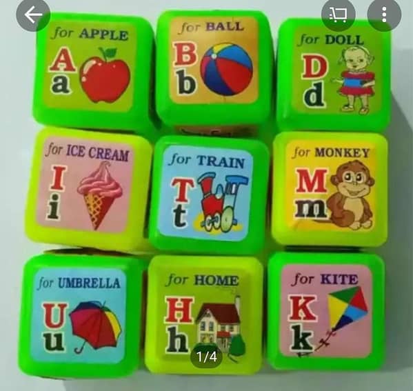 Kids' 6-Sided ABC Blocks - Made from Non-Toxic Plastic