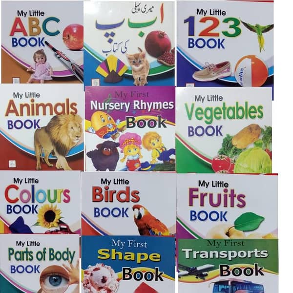 Set of 12 Interactive Preschool Learning Books for Children
