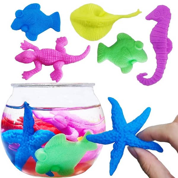 Mix Pack of 60 Water-Growing Animals, Flowers, and Fruit Shapes - Expandable Orbeez Toys