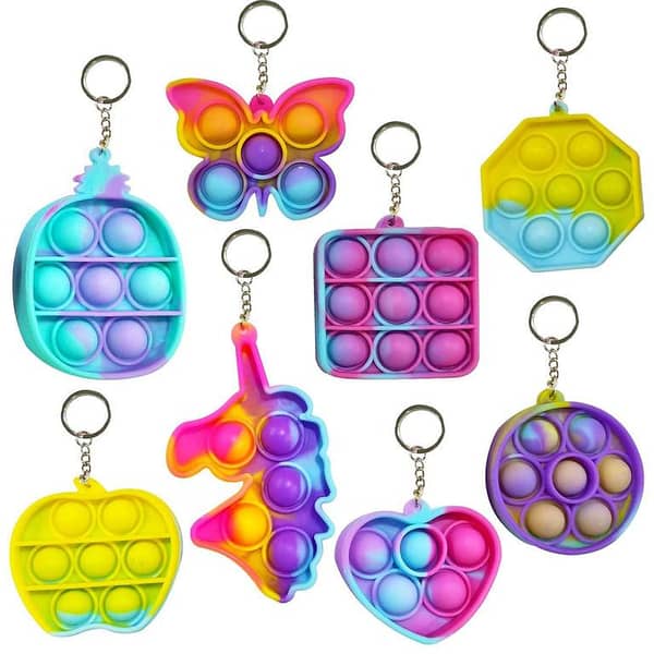 Pack of 2 Pop It Keychains - Mini Sliding Puzzle Game for Kids