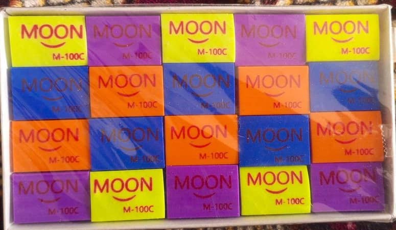 Pack of 100 Colourful Erasers for School, College, and Office Use