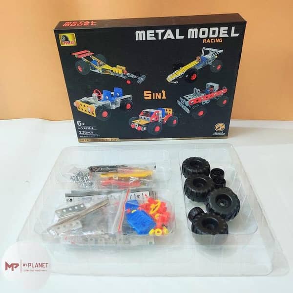 KLO TYMS 3-in-1 Metal Model Racing Construction Kit for Ages 6 and Up