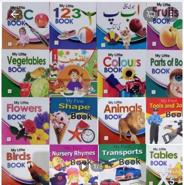 Set of 3 Preschool Books for Kids - Chart Paper Size 15x15 cm