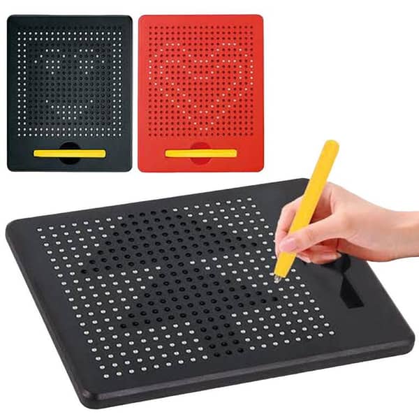 Magnetic Drawing Board with Erasable Magna Doodle - Writing and Drawing Pad for Kids, Includes Pen & 10 Pattern Cards (380 Magnetic Balls), Multicolor