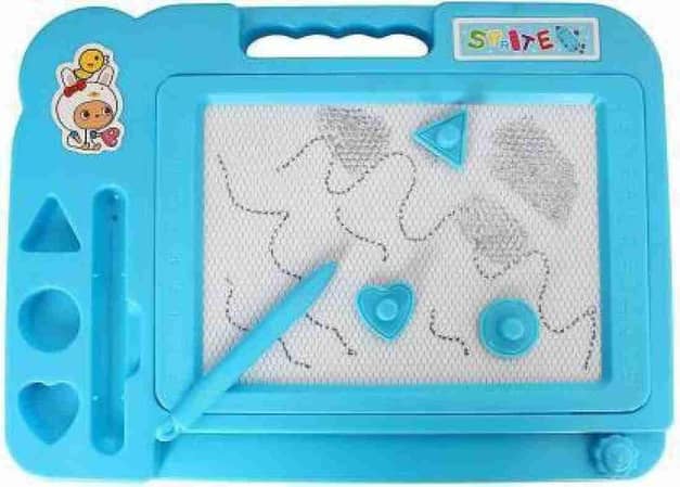 Educational Writing and Drawing Board for Kids - 8.5 x 6 inches with Magnetic Shape Traces and Bonus Gift