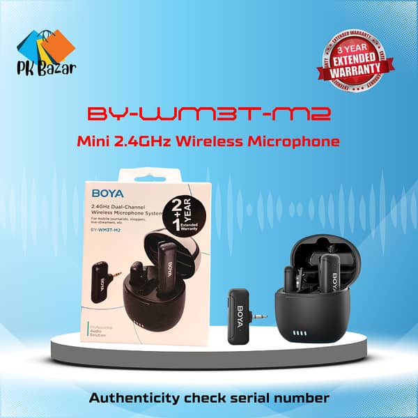 BOYA BY-WM3T-M2 Wireless Lavalier Microphone for Cameras with 2-Year Warranty