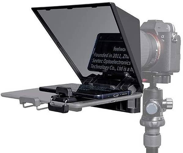 FEELWORLD TP2A 8" Portable Teleprompter for Tablets, Smartphones, and DSLR Cameras