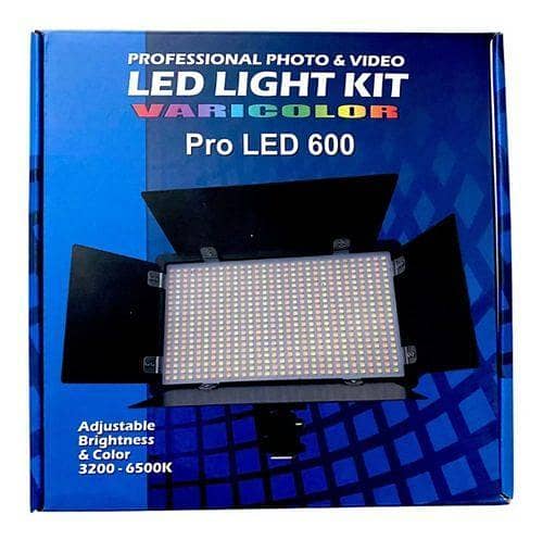 LED 600 PRO Professional Light Kit with Adjustable Brightness and Color, Includes Power Supply and Accessories