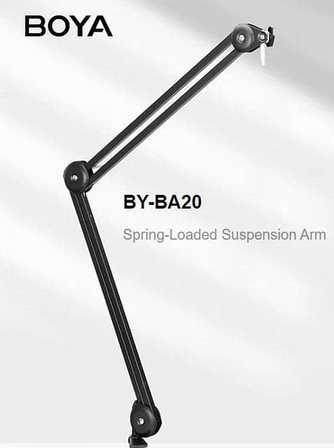 Boya BY-BA20 Spring-Loaded Suspension Arm for Audio Recording and Podcasting Setup