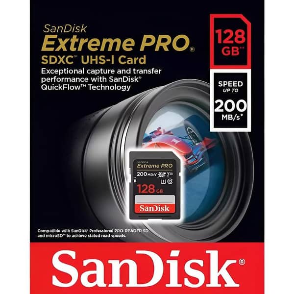 SanDisk Extreme PRO 128GB SDXC Card with 200MB/s Read Speed