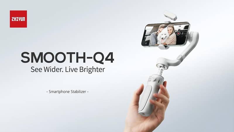 Zhiyun Smooth Q4 Smartphone Gimbal Stabilizer - 3-Axis with Built-in Extension Rod, Foldable and Portable Design