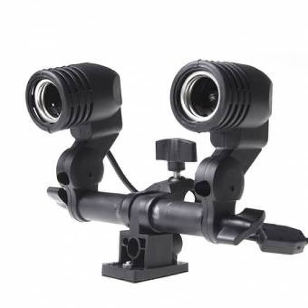 ZYOUND Double Bulb Umbrella Holder for Studio Lights - Ideal for Photographers and YouTubers