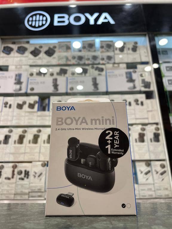 BOYA mini 12 Wireless Microphone System for Two People with Lightning and USB-C Connectors for Mobile Devices