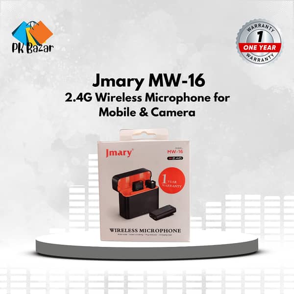 Jmary MW-16 Wireless 2.4G Microphone for Use with Mobile Devices and Cameras