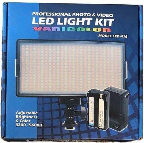 LED 416 Pro Kit with Battery and Charger for Multi-Color Temperature and Uniform Illumination