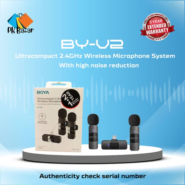Boya BY-V2 Wireless Dual Microphone System for iPhone