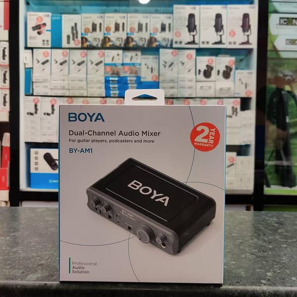 BOYA BY-AM1 Dual-Channel Audio Mixer with 2-Year Warranty for Audio Recording and Streaming