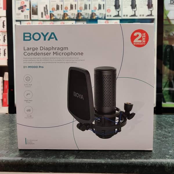 Boya BY-M1000 Pro Condenser Microphone with Large Diaphragm and 2-Year Warranty
