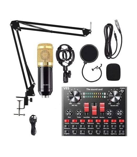 BM800 Microphone Set with V8s Sound Card and Microphone Stand