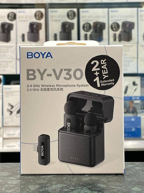 BOYA BY-V30 Wireless Microphone System for Two People with USB-C Connector for Mobile Devices