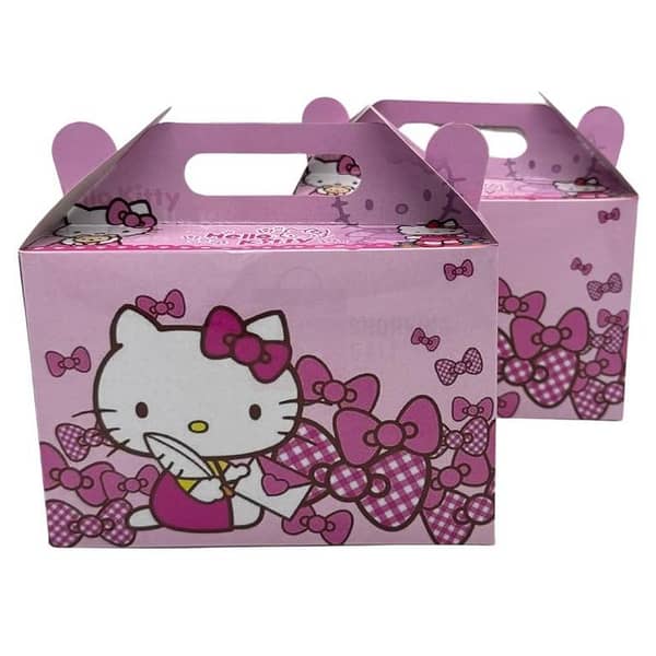 Pack of 10 Hello Kitty Themed Goody Boxes - 6.5" x 7" x 3.5"