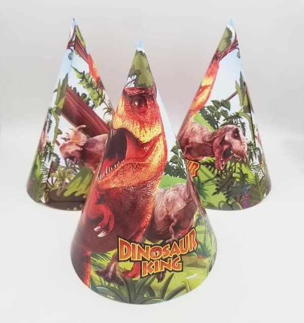 Pack of 10 Large Dinosaur Theme Birthday Party Caps