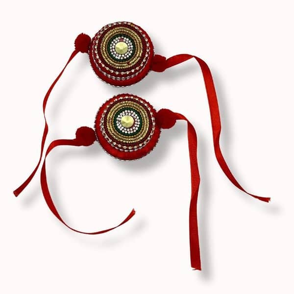 Red Bridal Gaana Wrist Bands - Pair for Wedding Ceremony