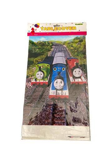 Train Theme Plastic Table Cover - 108 cm x 180 cm