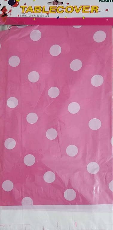 Baby Pink Polka Dot Table Cover - 108 cm x 180 cm