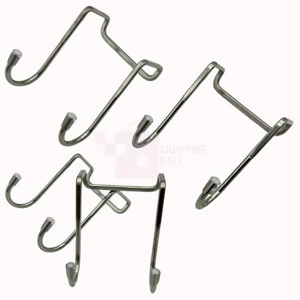 Double S-Shaped Over The Door Hook Organizer for Hanging Clothes, Towels, Bags, and Sundries - Stainless Steel Cabinet Hook - Single Pack