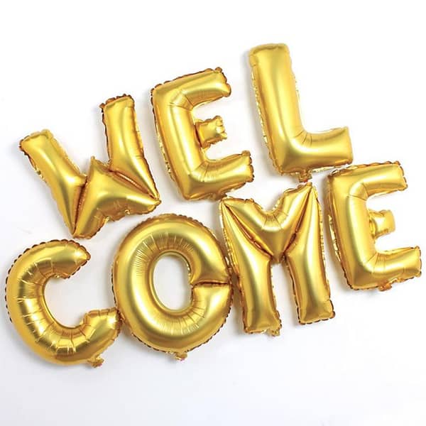16 Inch Welcome Foil Balloon - Set of 7 Alphabet Letters