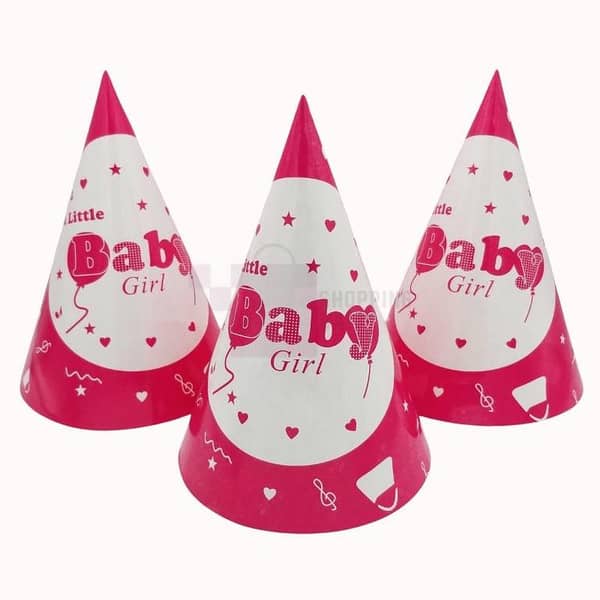 Pack of 10 Birthday Party Caps for Baby Girls - A Little Baby Girl Theme