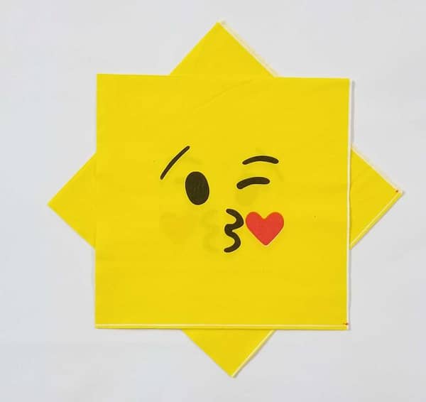 Pack of 10 Emoji Love Kiss Face Napkins