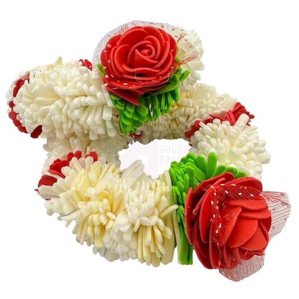 Red Artificial Gajre Flower Bangles - Wedding Hand Kangan for Special Occasions