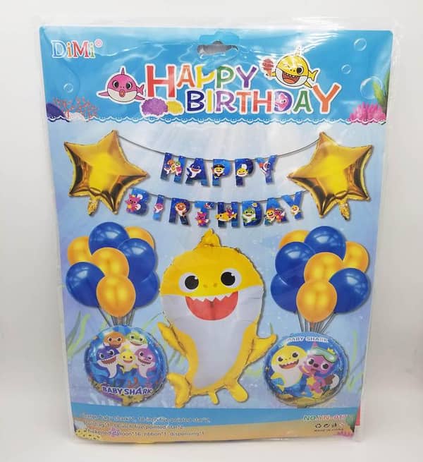 Baby Shark Birthday Party Decoration Set with 24 Items