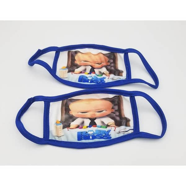 BOSS BABY Face Masks - Set of 2 for Kids Age 5+ - 10" x 4.2" Size