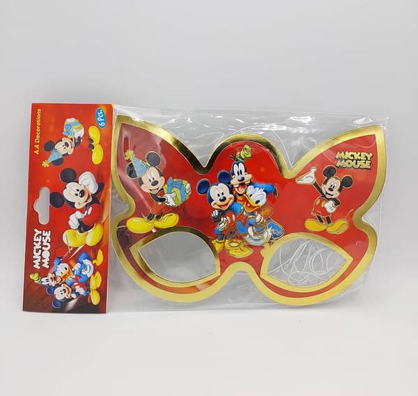 Pack of 6 Mickey Mouse-Themed Paper Masks